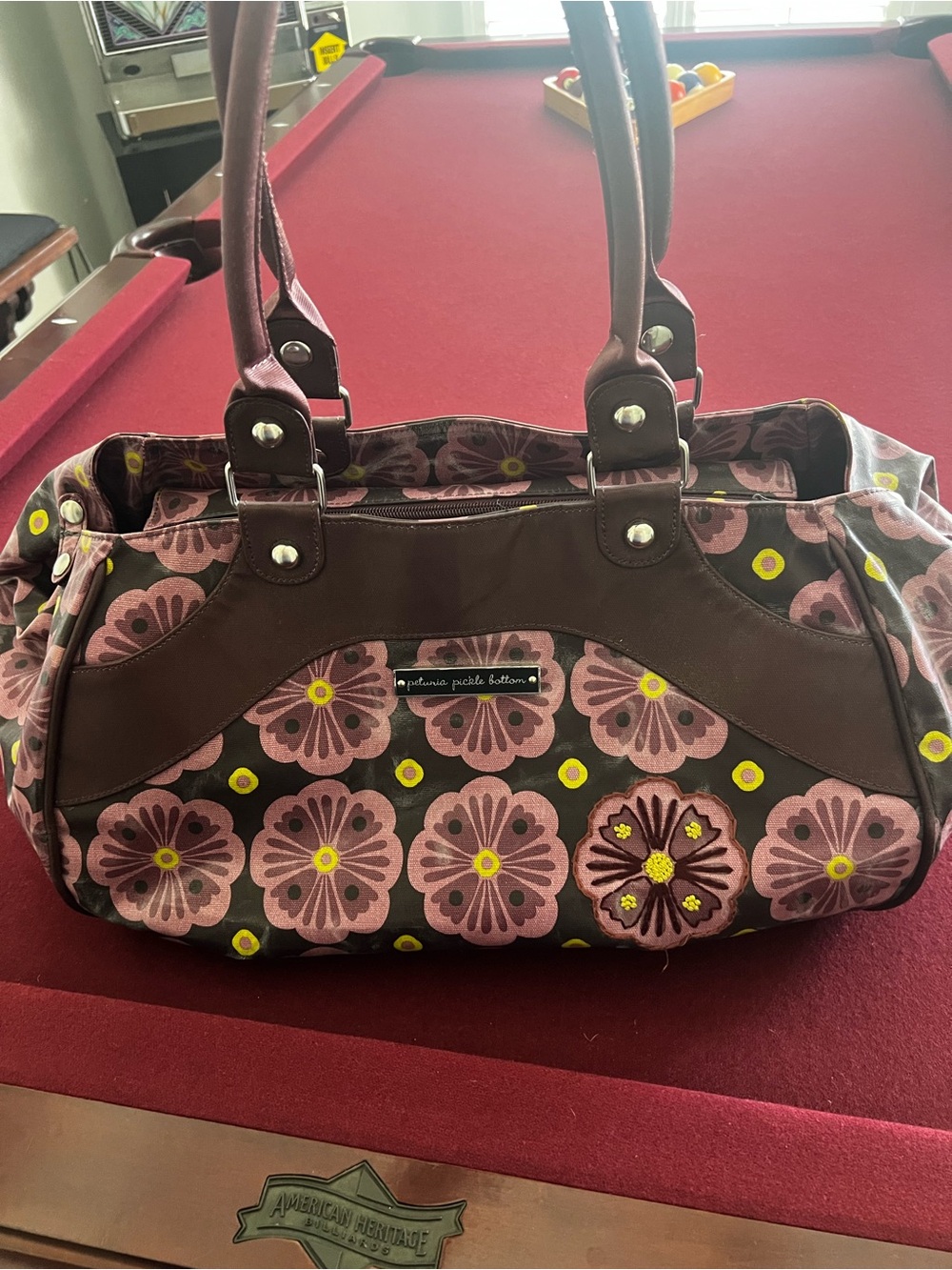 Petunia Pickle Bottom Sashay Satchel Diaper Bag - Purple Floral